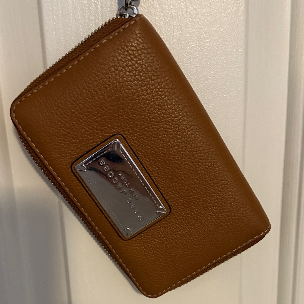 Marc Jacobs Tan Leather Accessory with Silver Plate